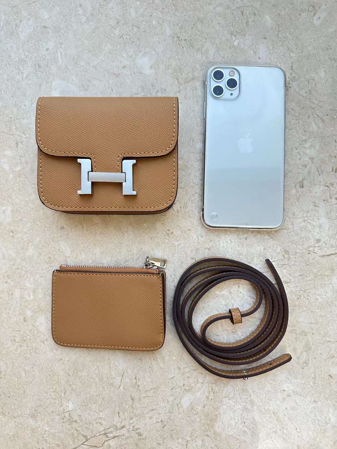 H collection - Mini H lock WOC, leather