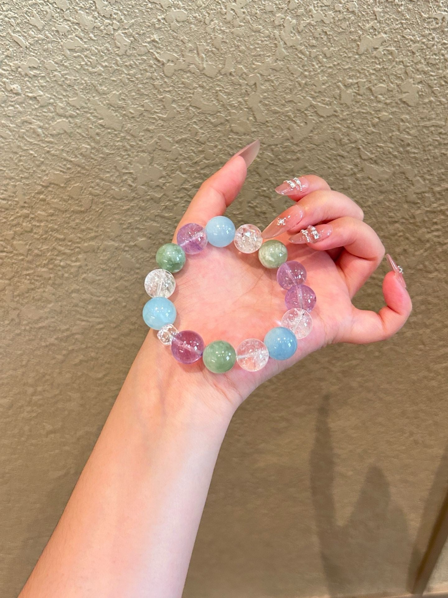 Crystal - 白阿塞/海藍寶/紫阿塞/青提奶蓋手鍊