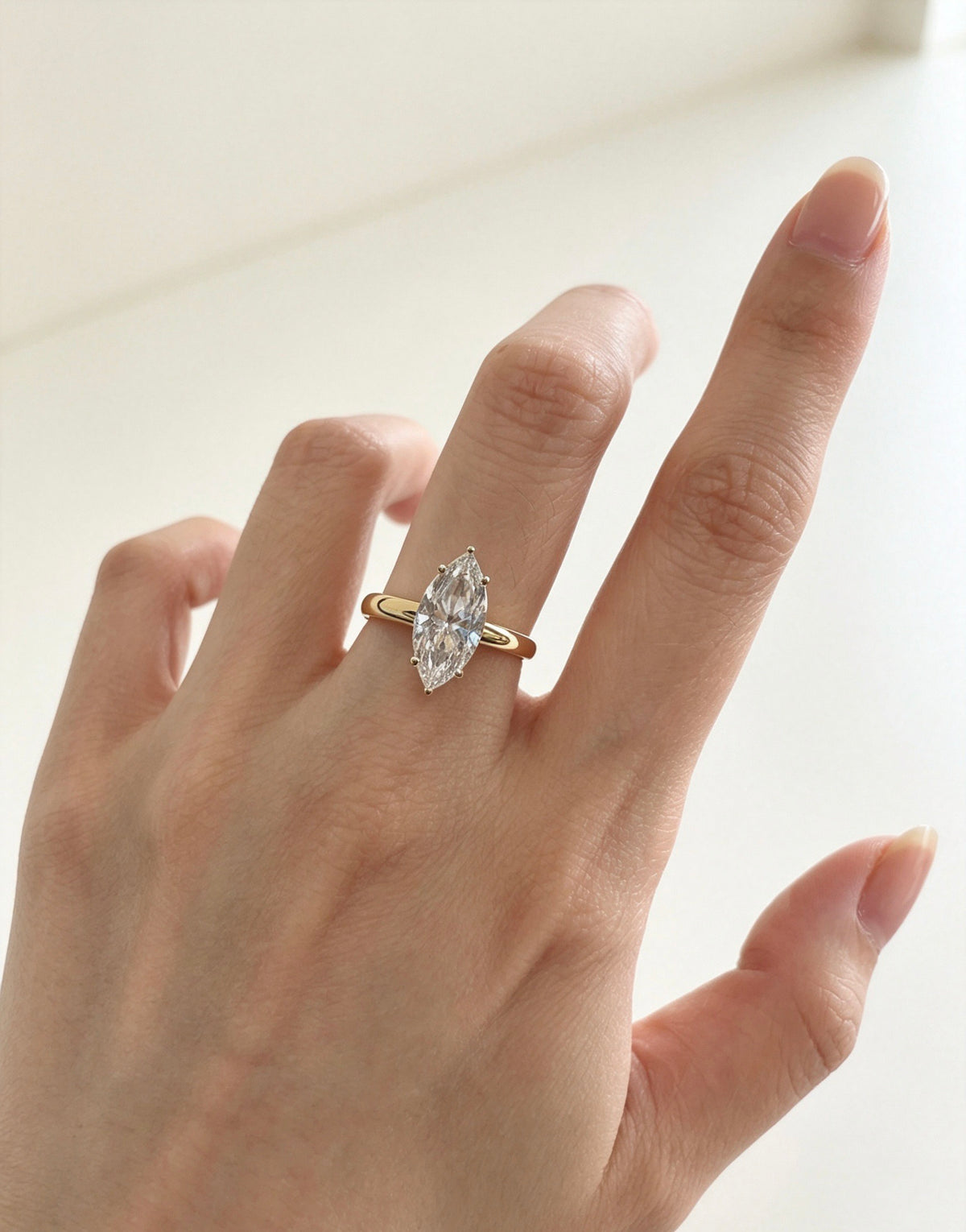 jewelry-真金真鑽｜ 2卡馬眼石簡約經典鑽戒