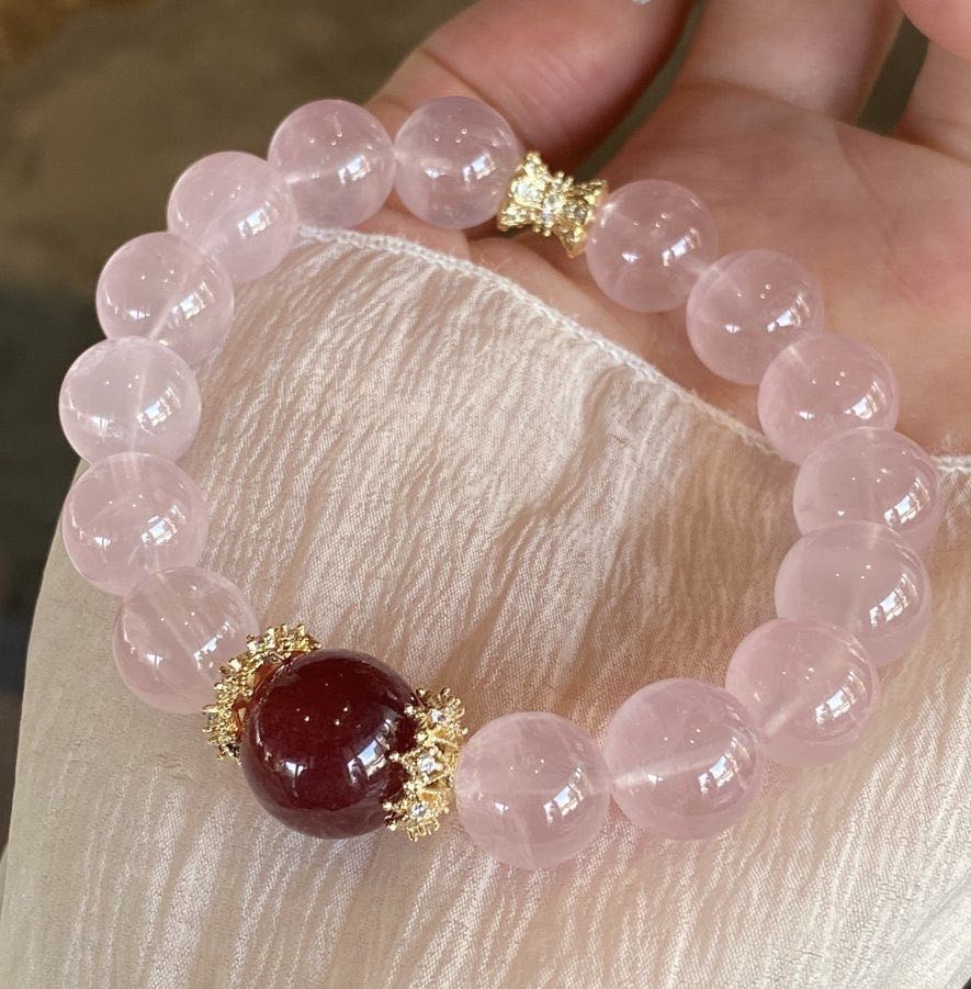 Crystal-  Rose Quartz Bracelet [火屬性］