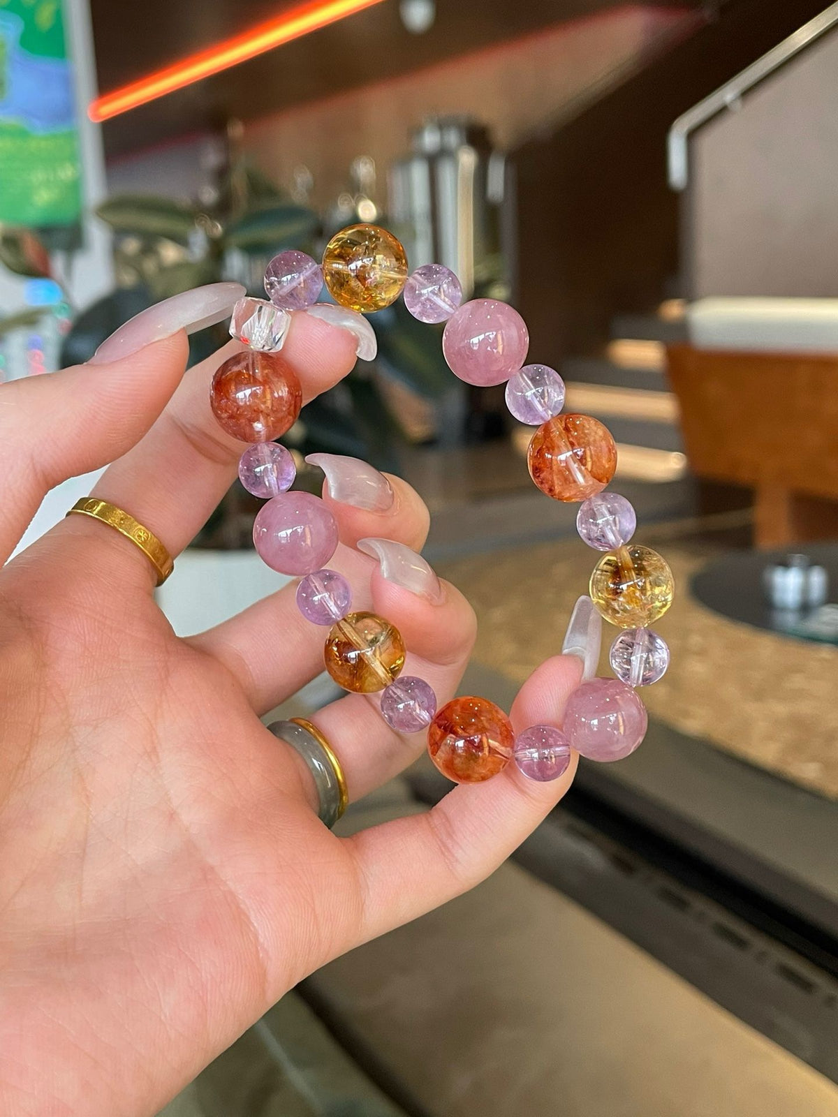 Crystal - 紫馬粉/紅膠花/黃塔晶/紫阿塞/白水晶切面