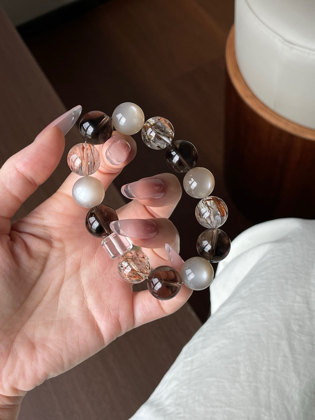 Crystal - 奶茶月光➕茶晶➕黑金超手串🤎