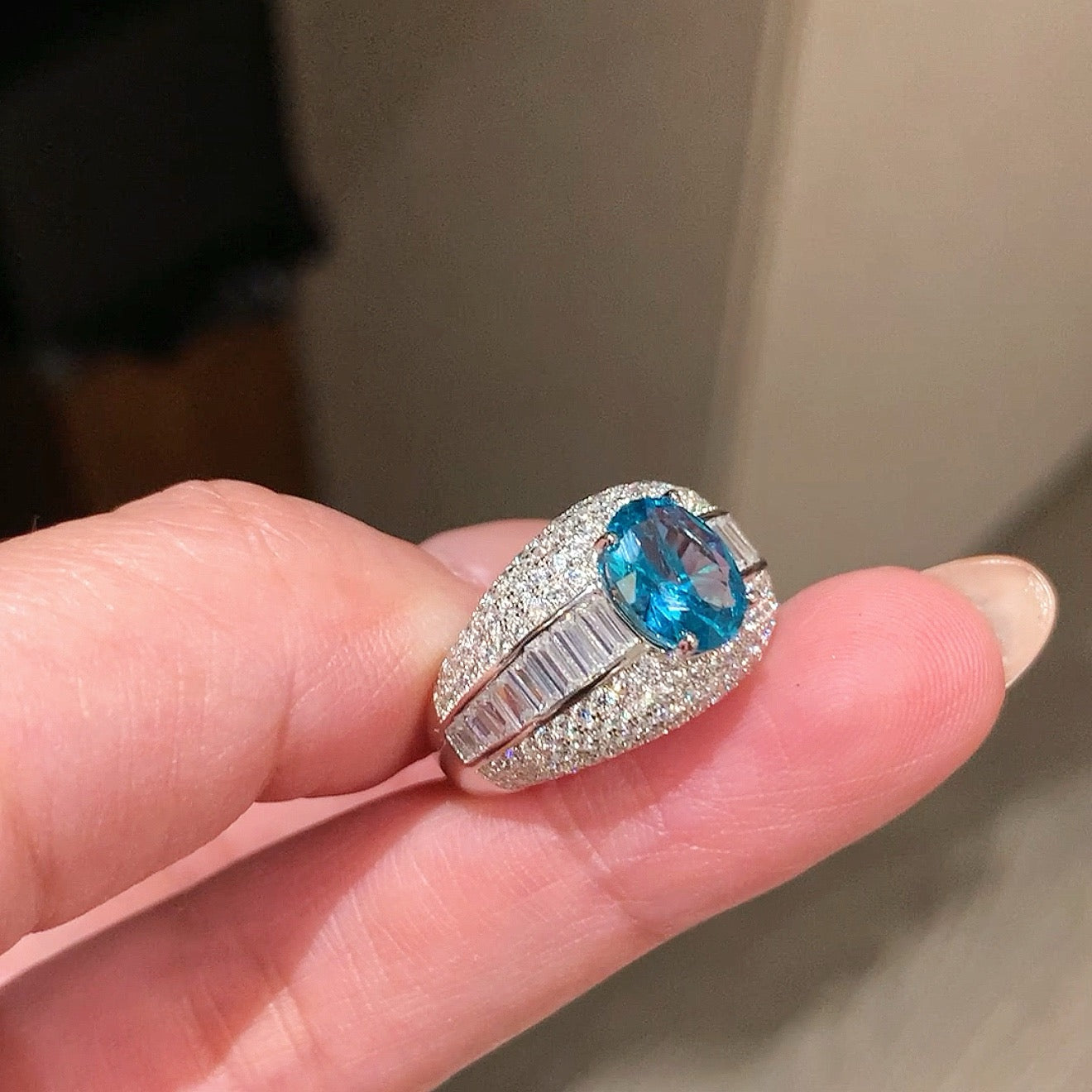 925 Sliver Ring戒子 帕拉伊巴綠藍寶石戒指