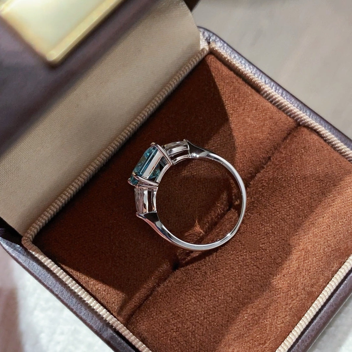 925 Sliver Ring 戒子 海藍寶鑽石戒指
