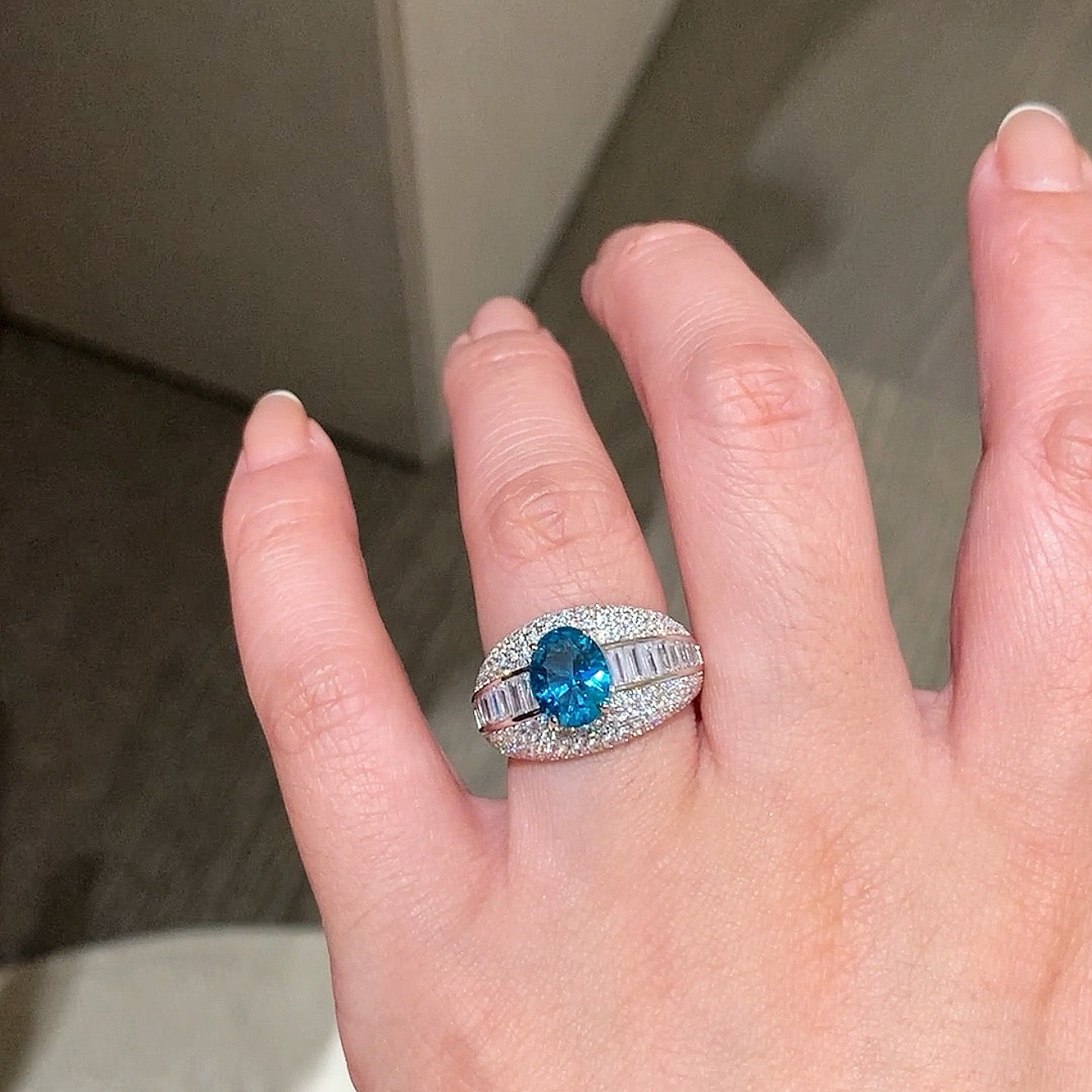 925 Sliver Ring戒子 帕拉伊巴綠藍寶石戒指