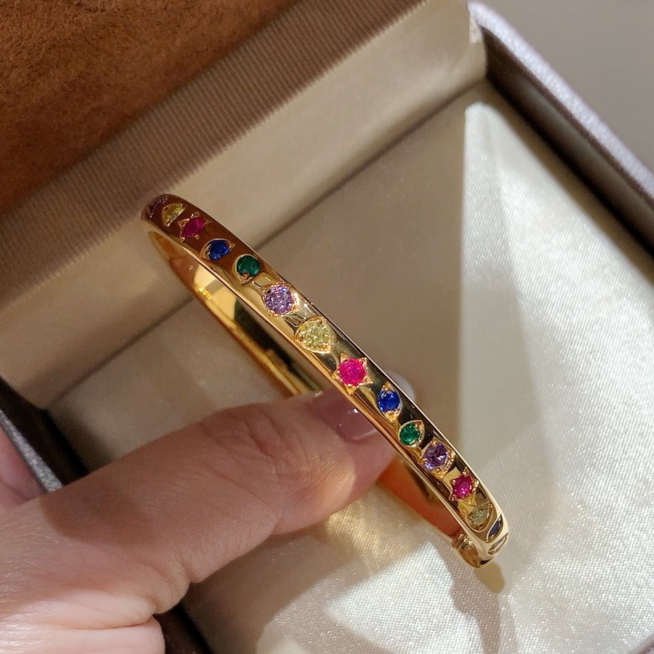 925 sliver bracelet- 七彩寶石手鐲