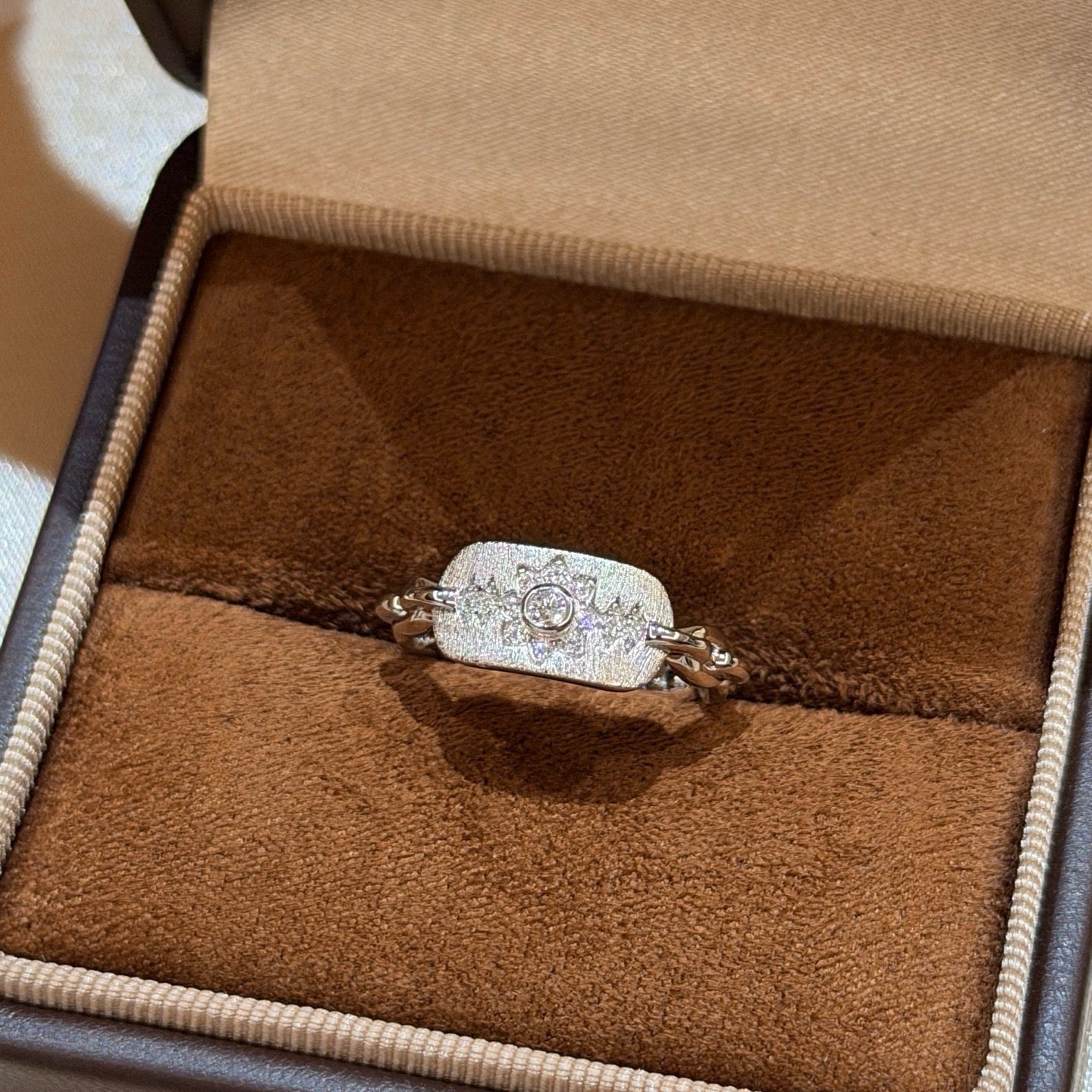 925 Sliver Ring戒子- 中古八芒星拉絲戒指