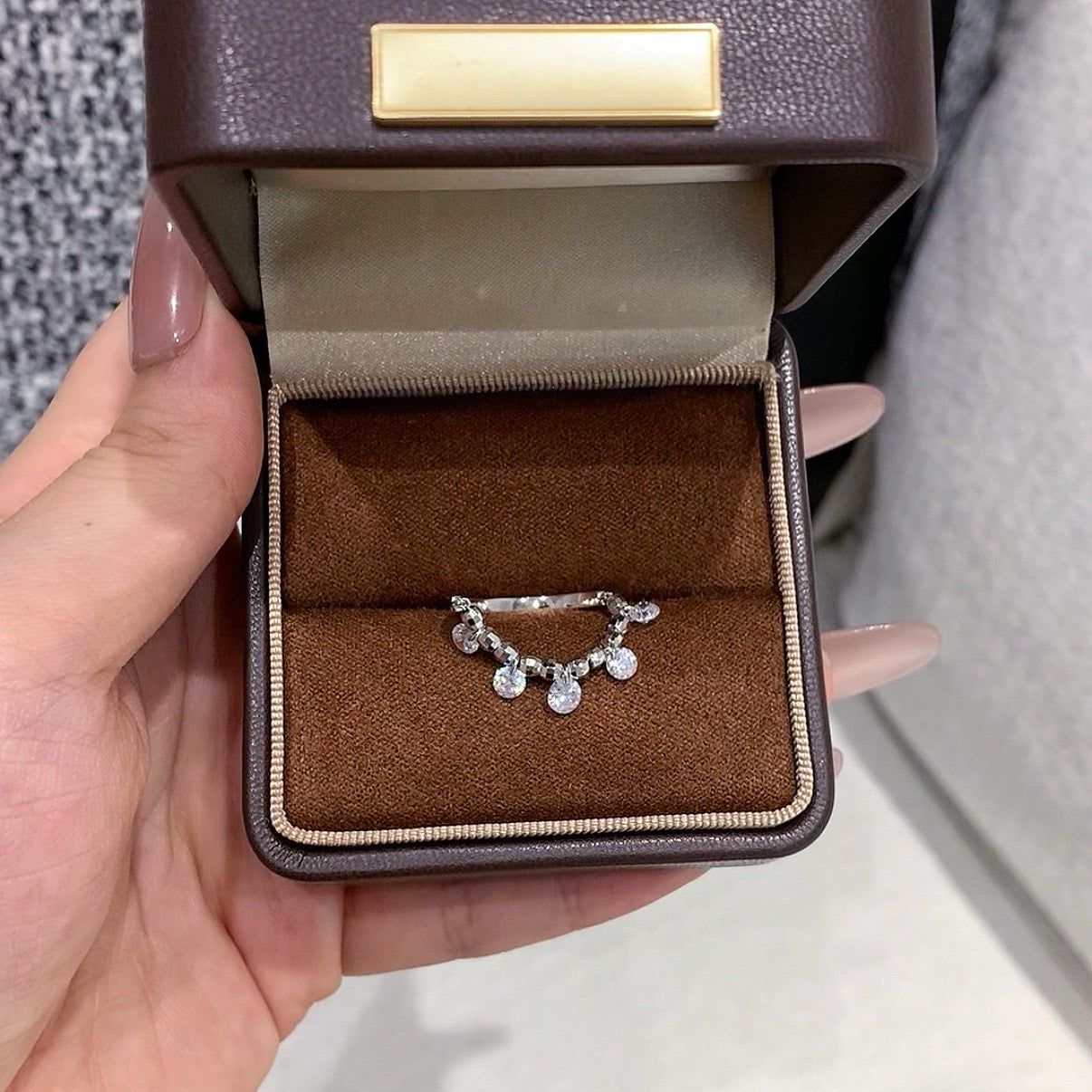 925 Sliver Ring戒子 半鏈條流蘇鑽石戒指 $420 VIP$388