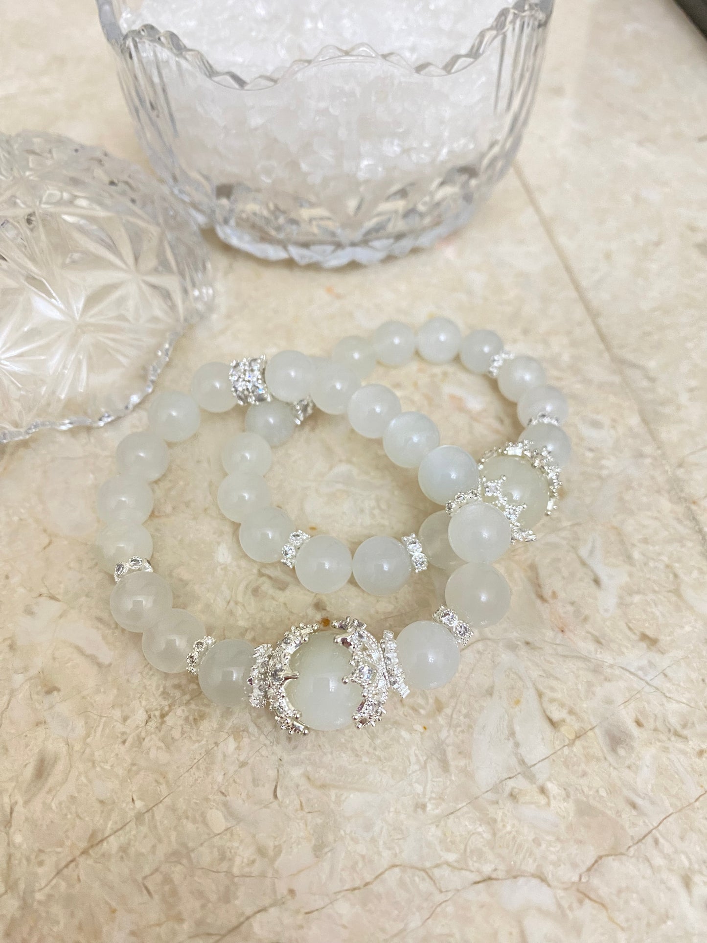 Crystal - White moonstone bracelet