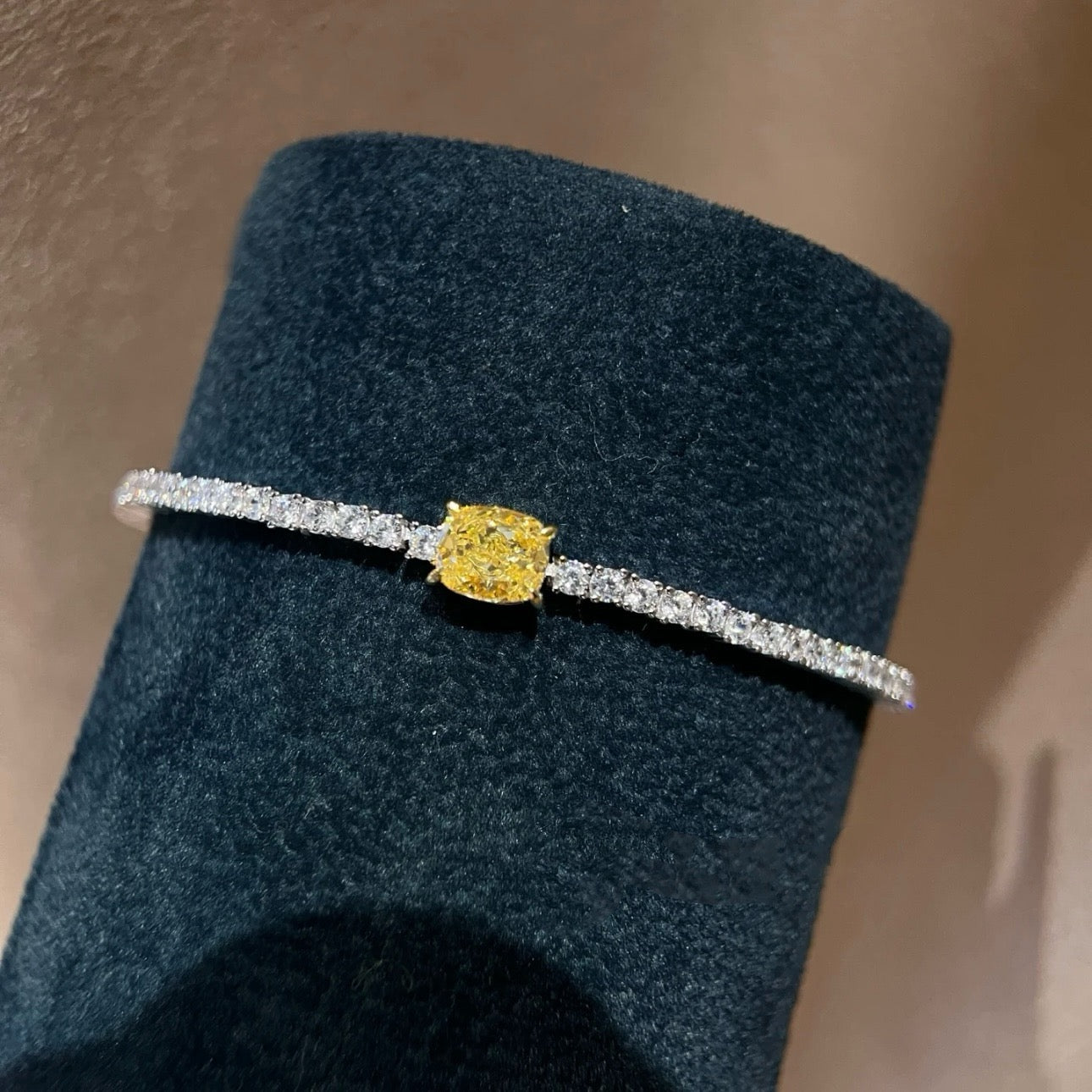 925 Sliver Bracelet黃鑽鑽石手鍊