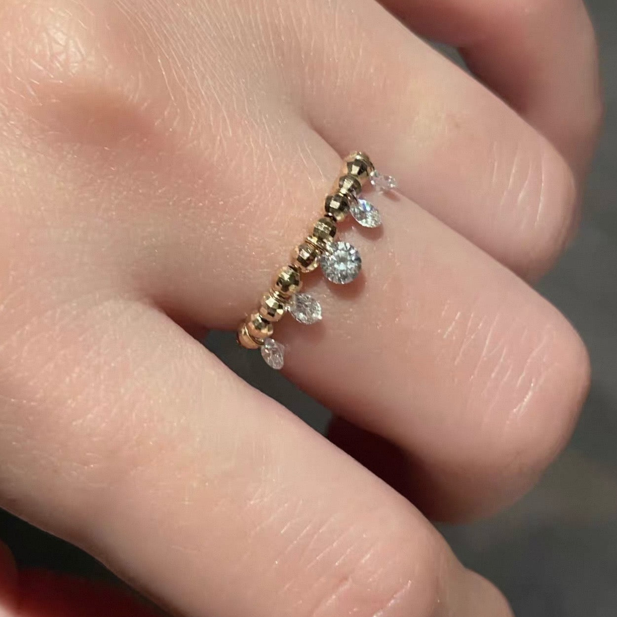 925 Sliver Ring戒子 半鏈條流蘇鑽石戒指 $420 VIP$388