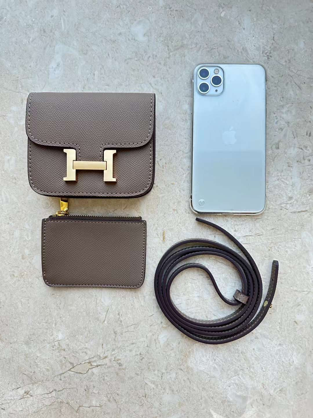 H collection - Mini H lock WOC, leather