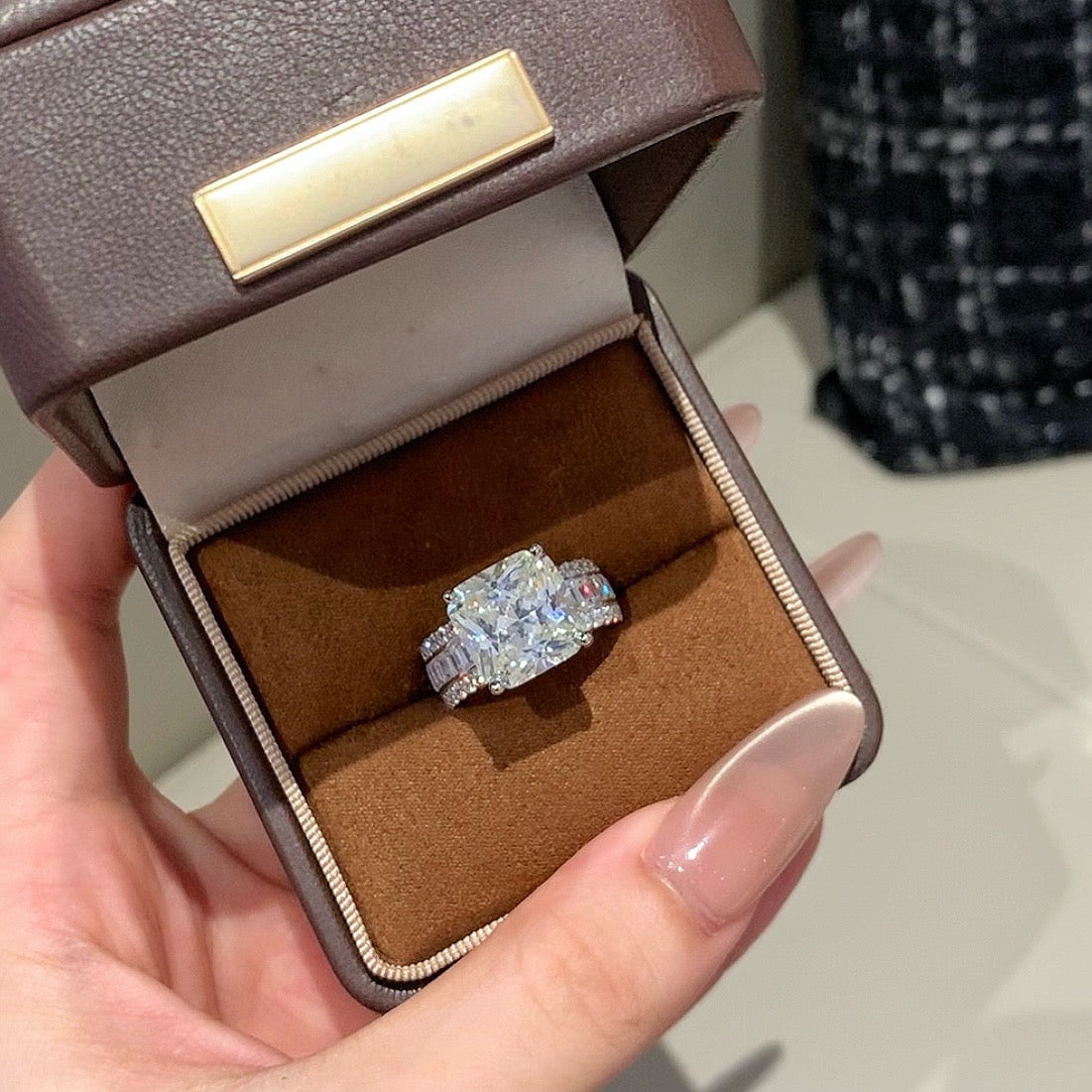 925 Sliver Ring戒子 枕形大鑽戒指