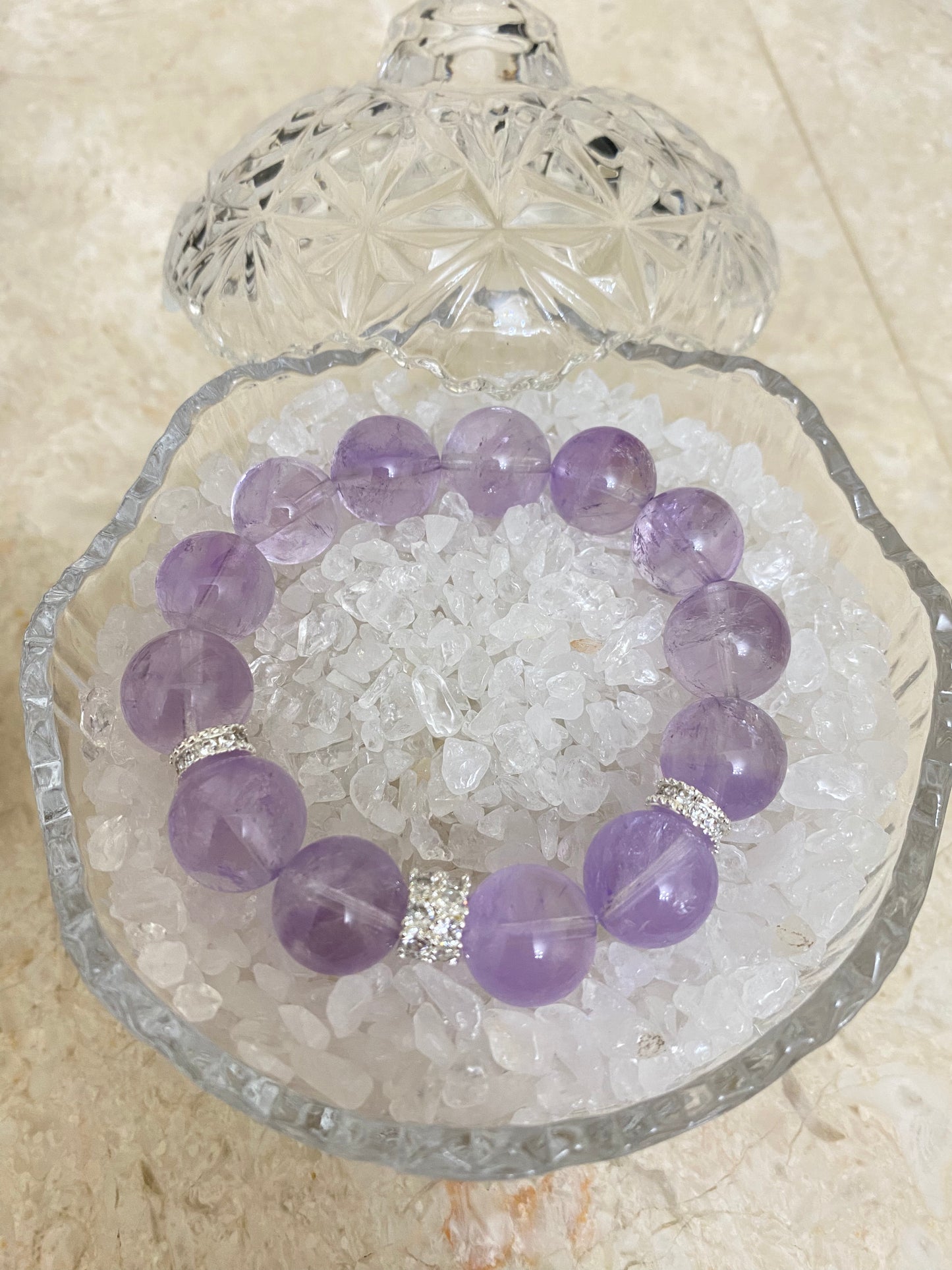 Crystal- 玻利維亞紫阿塞 14mm 手串 Bolivianite 14mm bracelet [火屬性］