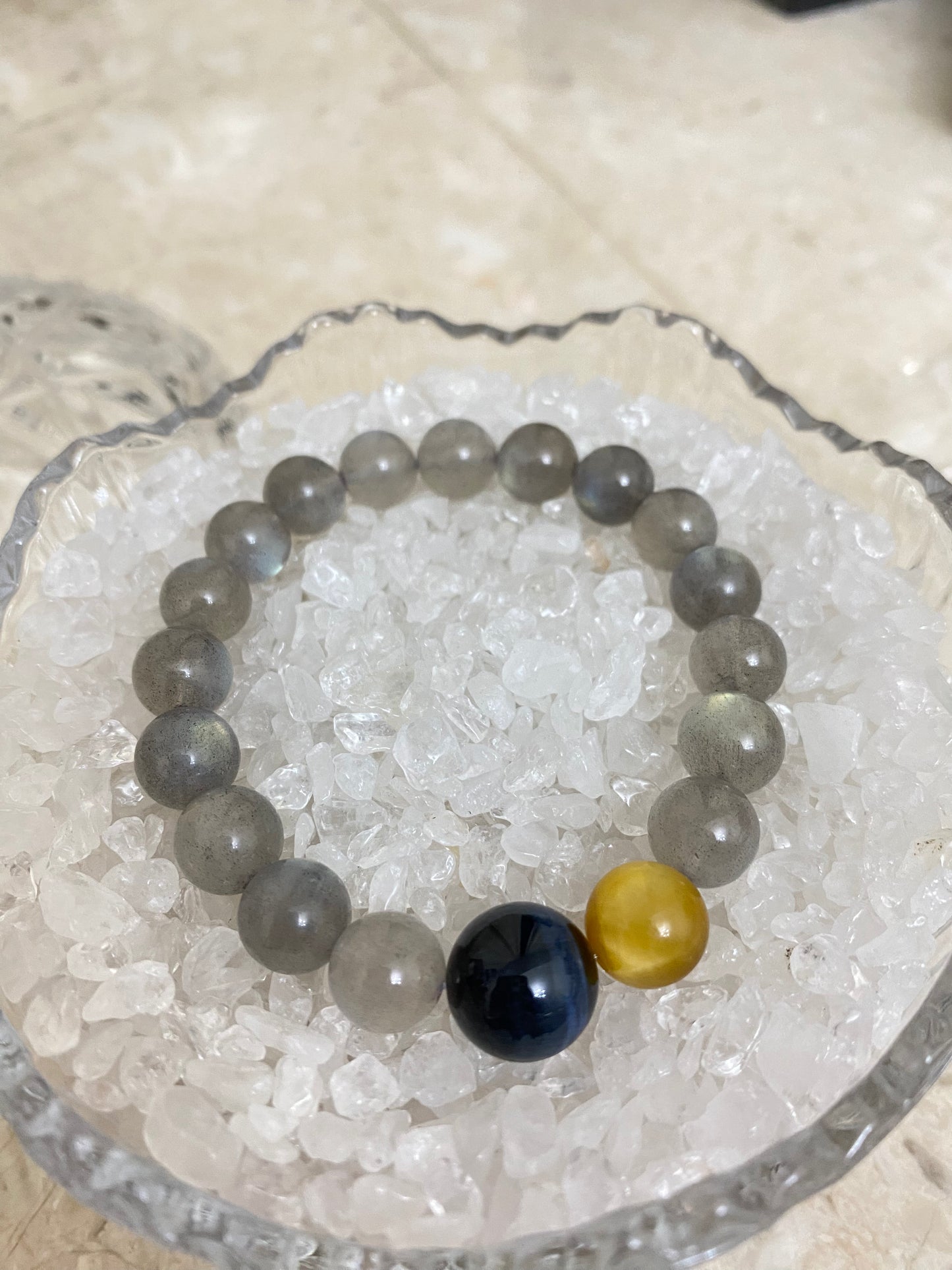 Crystal- Gray Moonlight, Golden Tiger Eye, Blue Tiger Eye