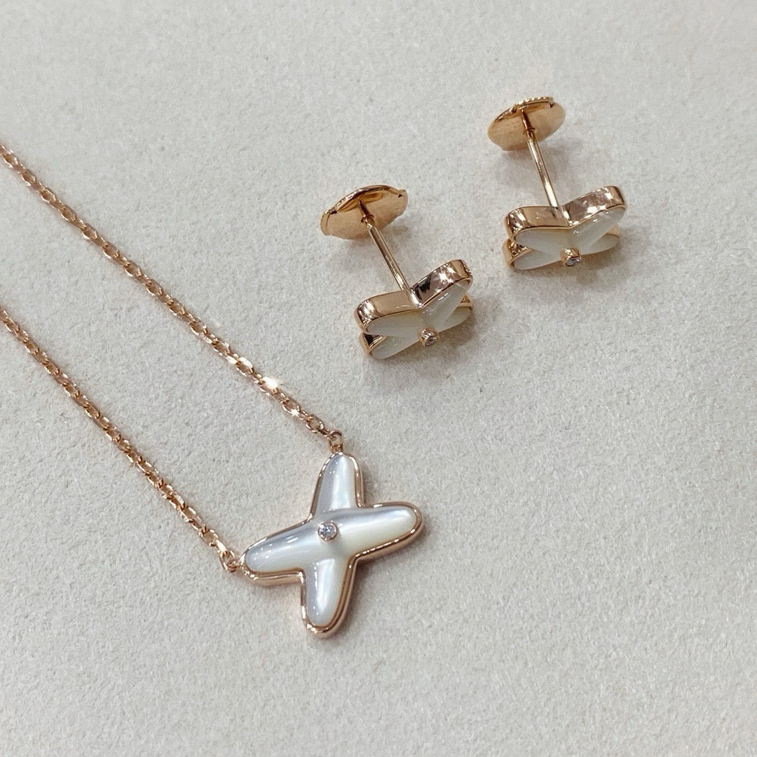 925 Sliver Necklace 交叉貝母項鏈