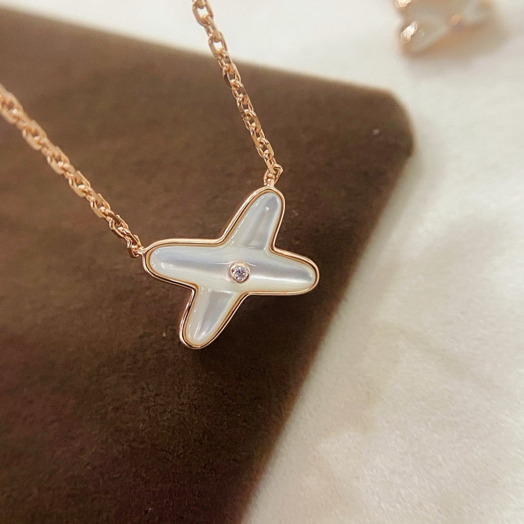 925 Sliver Necklace 交叉貝母項鏈