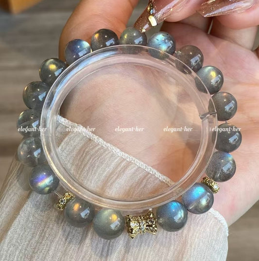 Crystal- Gray moon stone 9.5mm